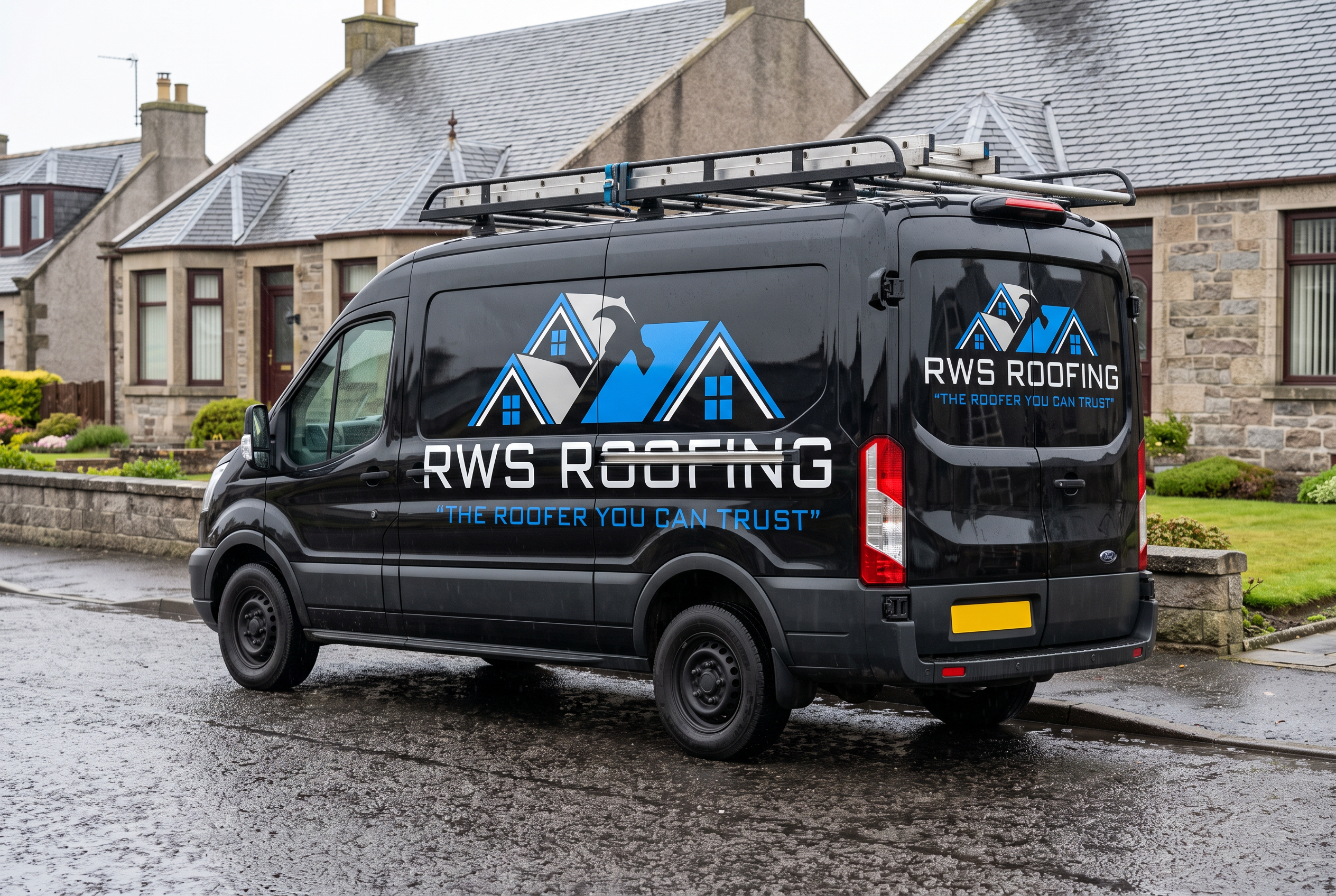 Illustrative mock-up of an RWS Roofing van